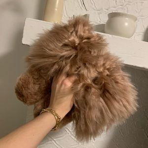 ariana bohling suri alpaca pink slippers